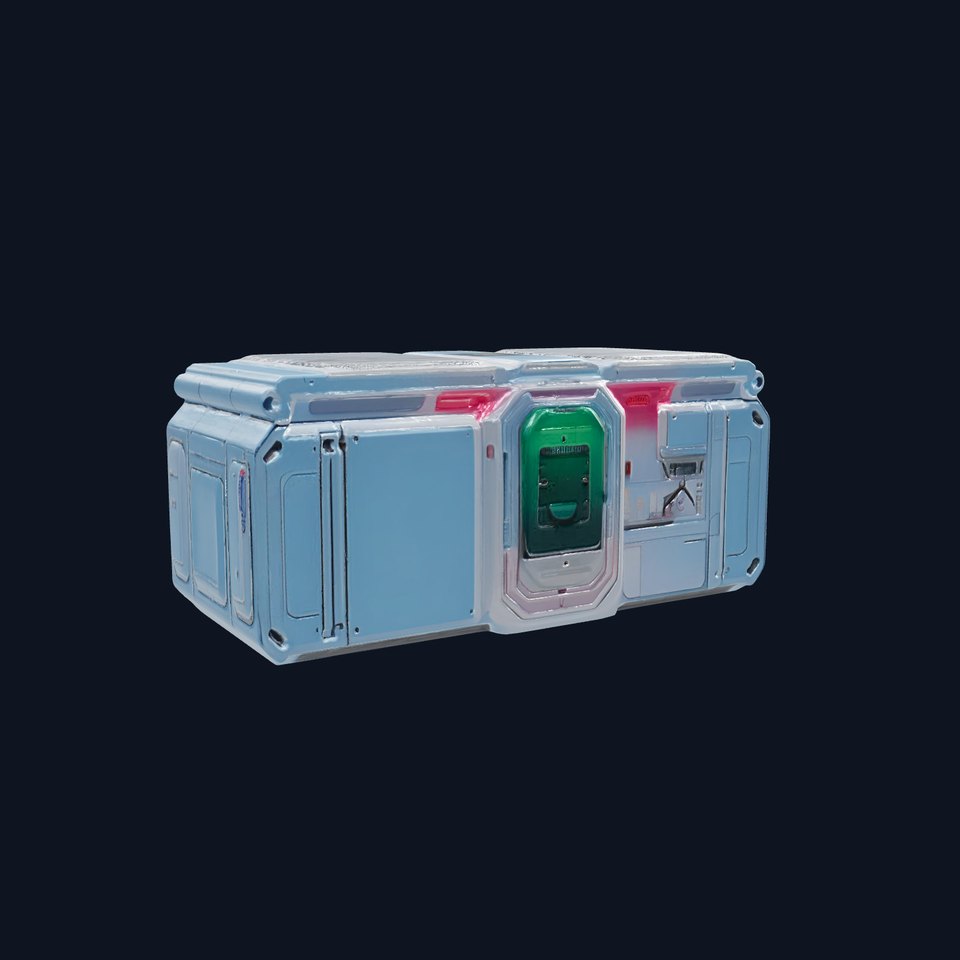 Futuristic Laboratory Module with Neon Lights model pack